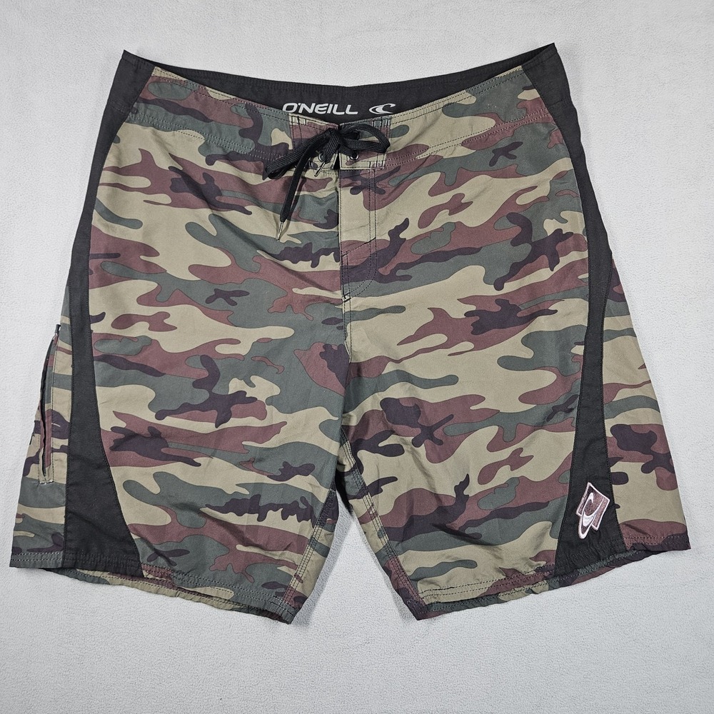 Oneill Camo Board Shorts Mens 38 Camouflage Swim Trunks Surfing Beach Grunge
